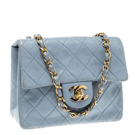 chanel sky blue mini|royal blue chanel bag.